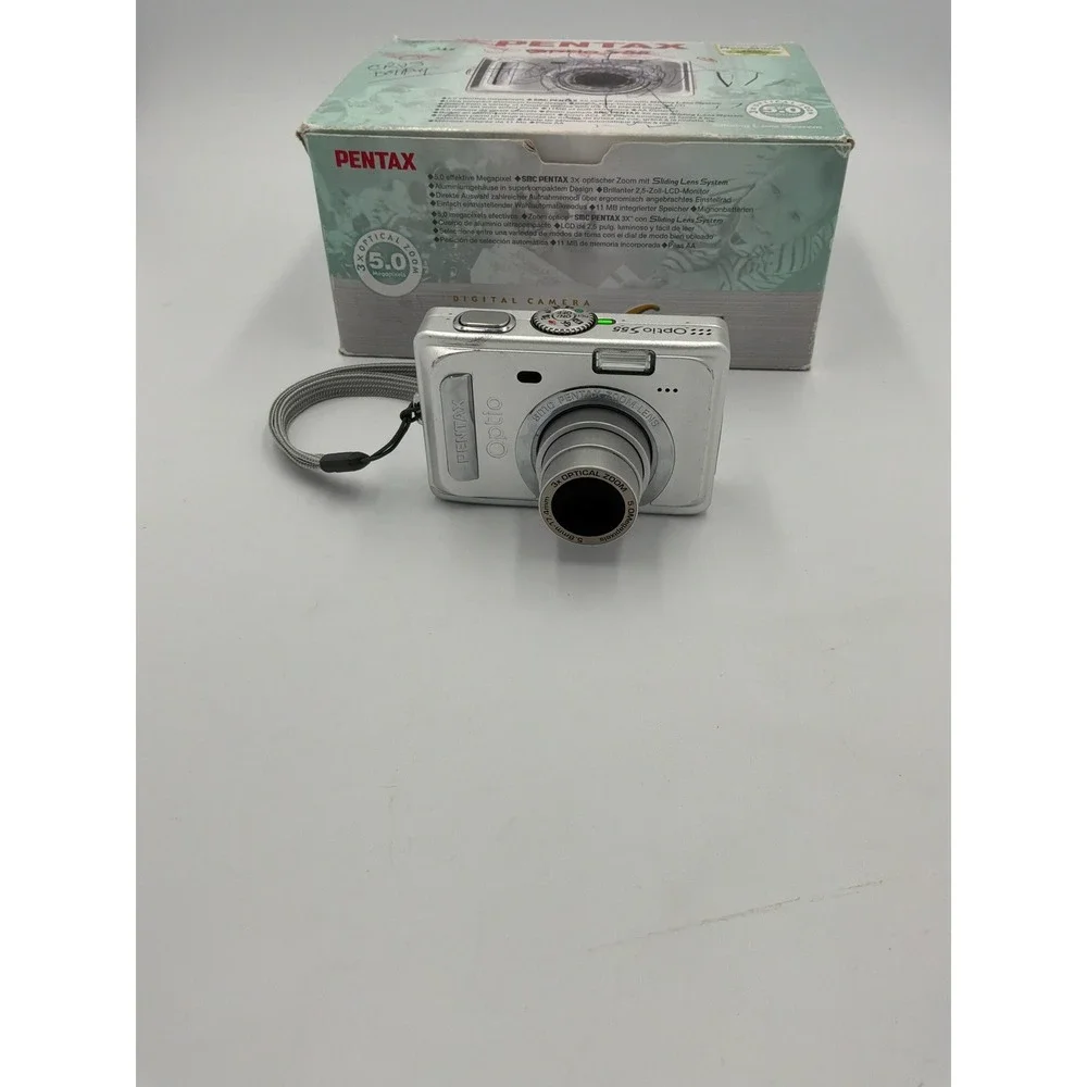 Pentax Optio S55 Silver 5MP Digital Camera 3x Zoom Boxed Tested